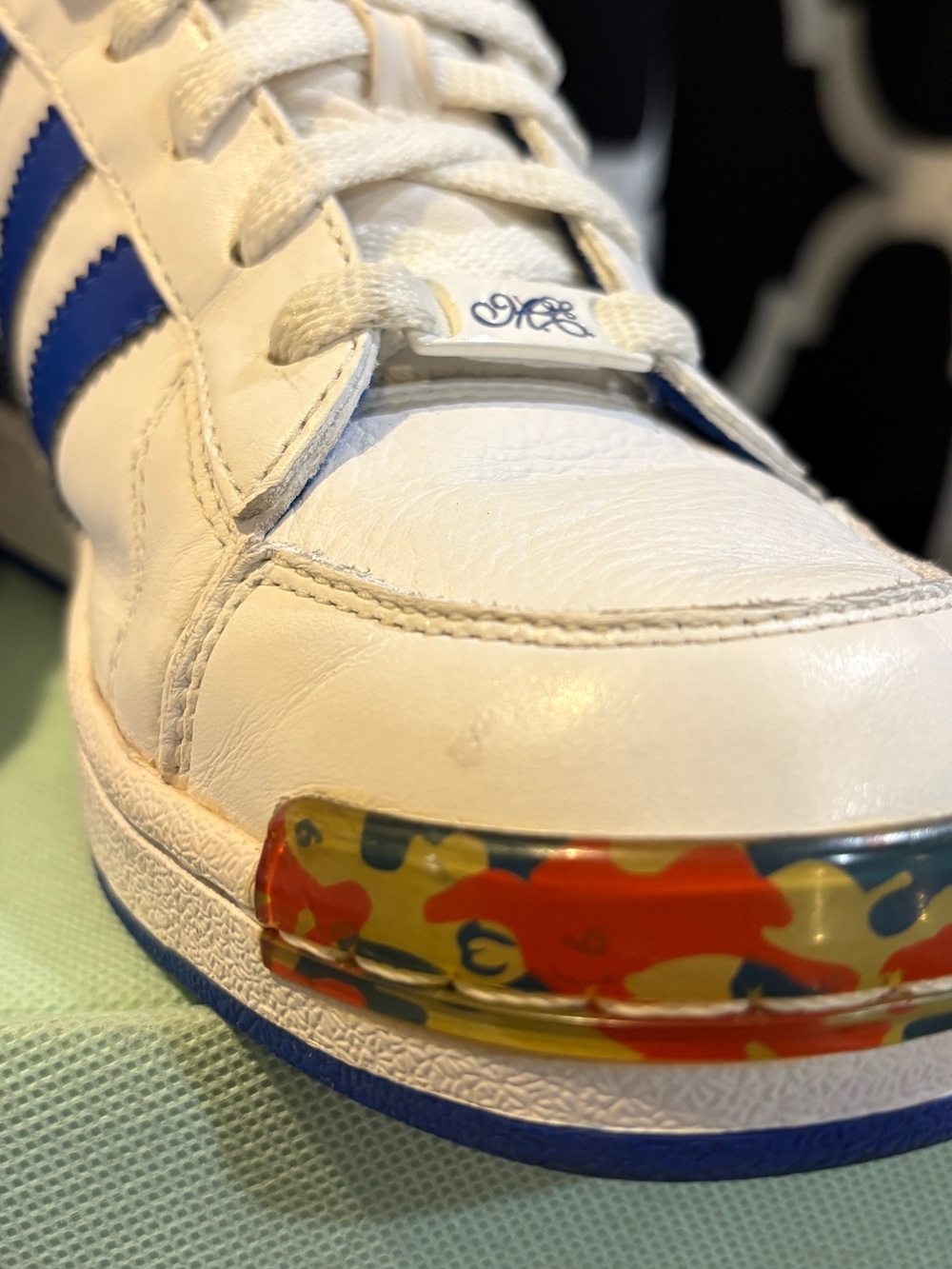 Adidas Respect M.E. Missy Elliott Sneakers White Blue Y2K Women’s SZ 8 - Picture 11 of 12